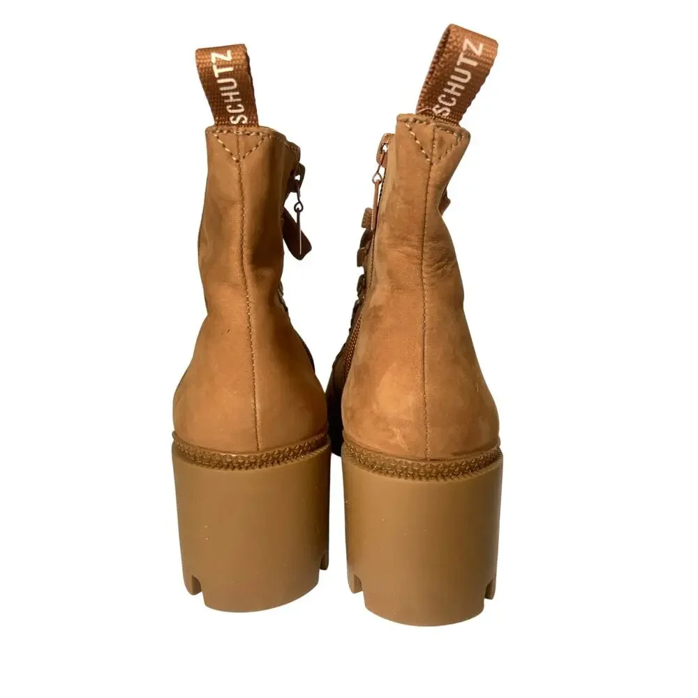 SCHUTZ Xayane Combat Boots in Hazel Boots 8 B Suede